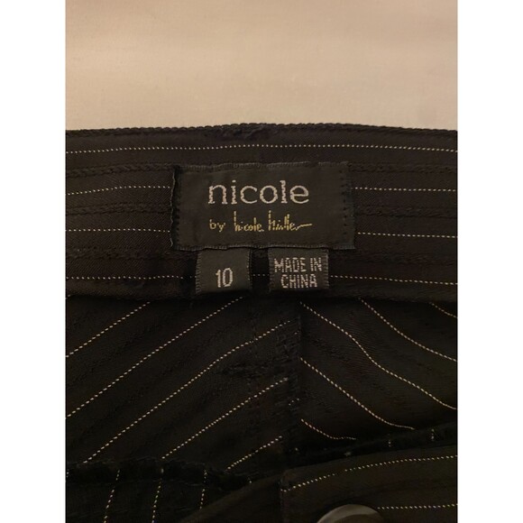 Nicole by Nicole Miller Black Pin Stripe Pants Size 10 NWT - Picture 3 of 7